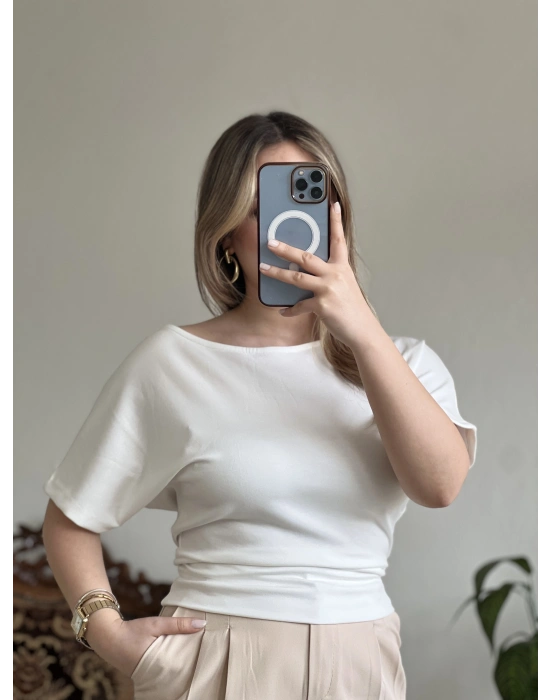 BELDEN OTURTMALI KAYIK YAKA BLUZ