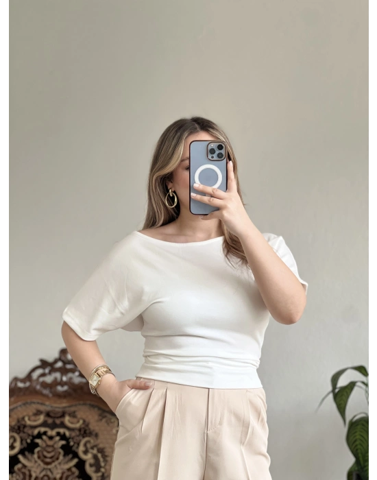 BELDEN OTURTMALI KAYIK YAKA BLUZ