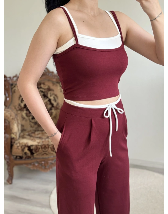 KEMER DETEYLI CROP TAKIM