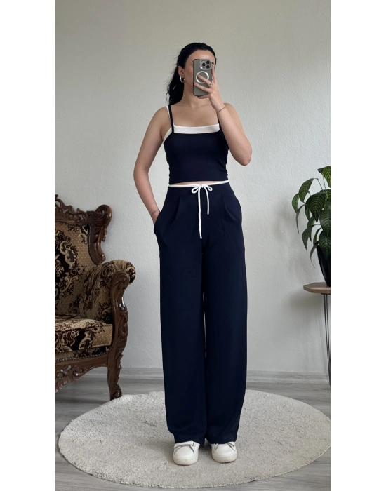 KEMER DETEYLI CROP TAKIM