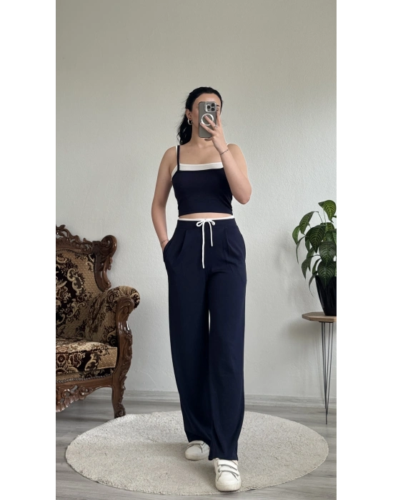 KEMER DETEYLI CROP TAKIM