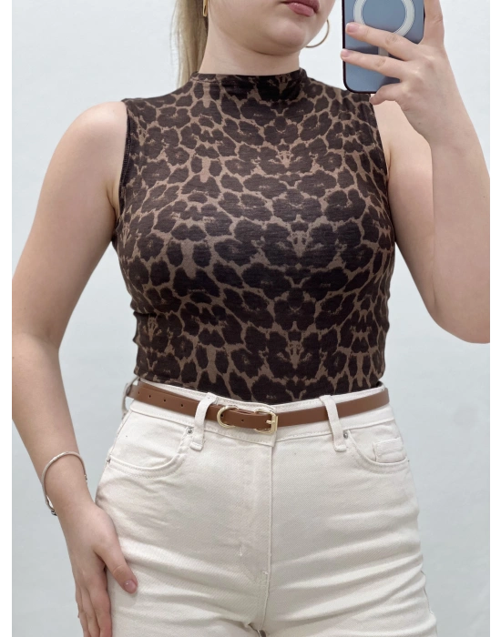 LEOPAR KOLSUZ BLUZ