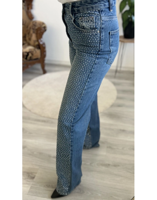 TAŞLI WİDE LEG JEAN