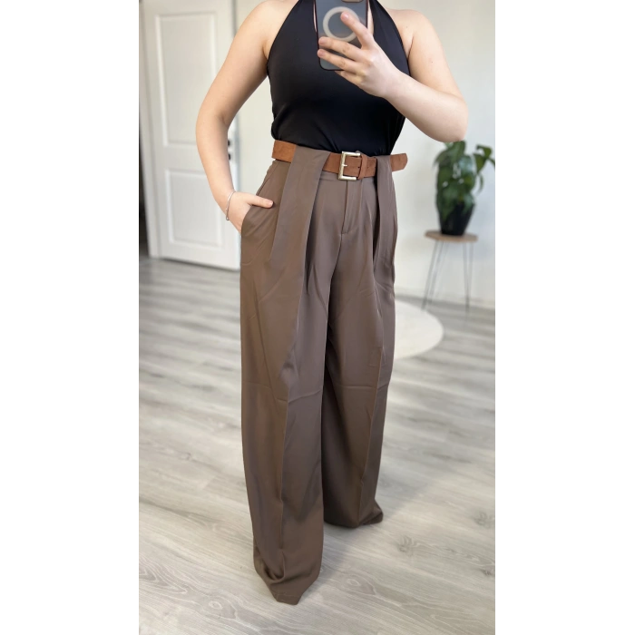 SÜET KEMERLİ TASARIM PANTOLON