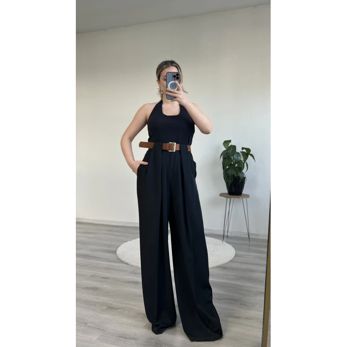 SÜET KEMERLİ TASARIM PANTOLON