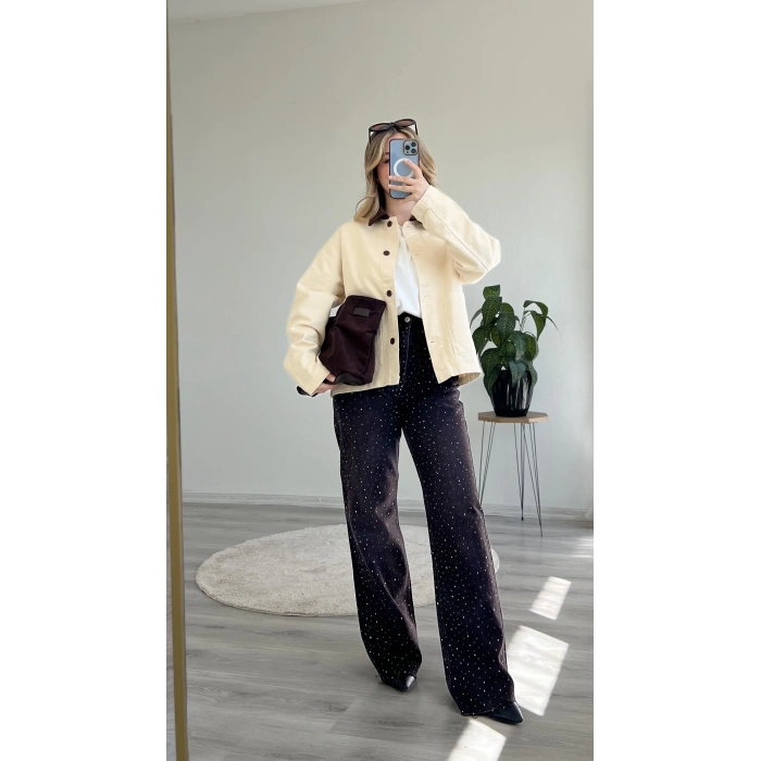 2 BOY TAŞ SERPME PALAZZO PANTOLON – KESİK PAÇA