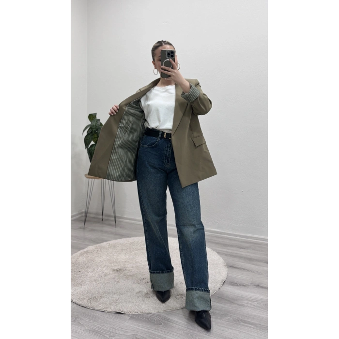 BLAZER CEKET ÇİZGİLİ ASTARLI