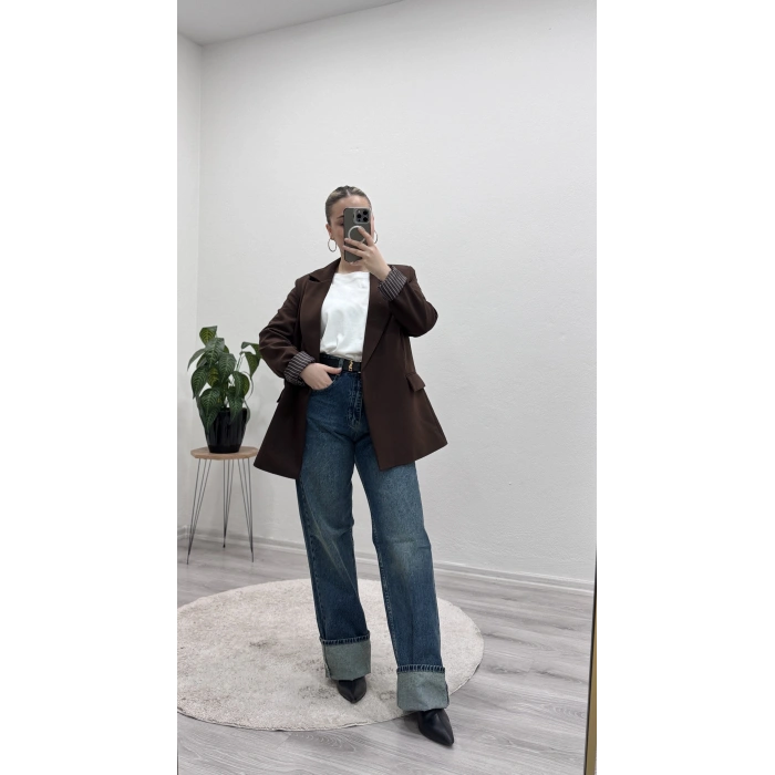 BLAZER CEKET ÇİZGİLİ ASTARLI