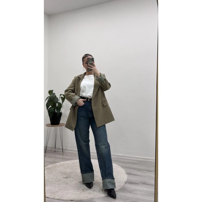 BLAZER CEKET ÇİZGİLİ ASTARLI
