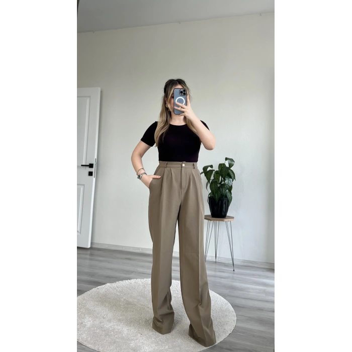 BELİ LASTİKLİ KUMAŞ PANTOLON