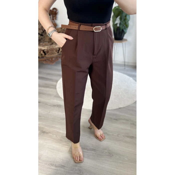 KEMERLİ CEP KAPAKLI PANTOLON
