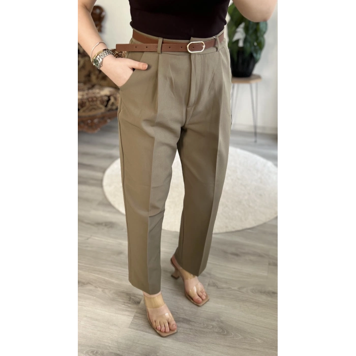 KEMERLİ CEP KAPAKLI PANTOLON