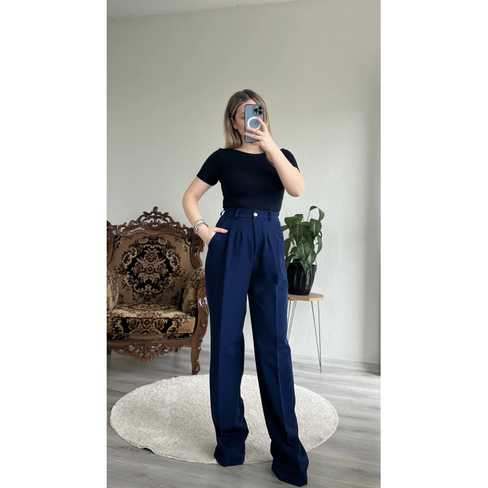 BELİ LASTİKLİ KUMAŞ PANTOLON