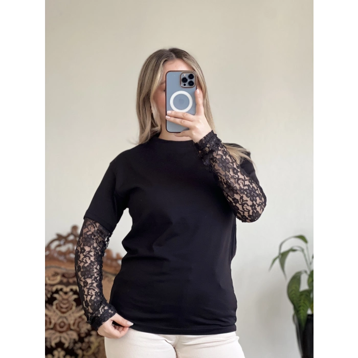 KOLU DANTEL T-SHIRT