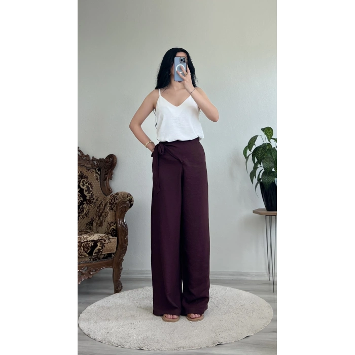 BAĞLAMALI KETEN PANTOLON