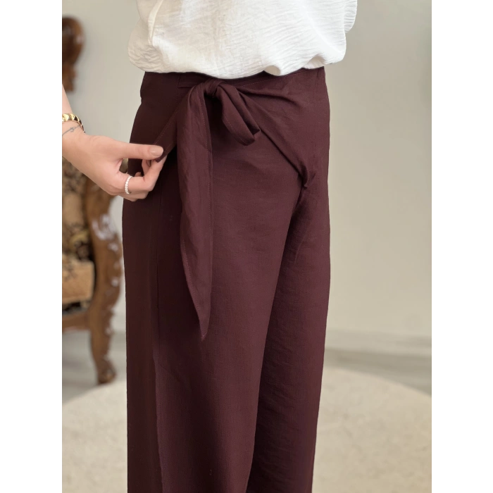 BAĞLAMALI KETEN PANTOLON