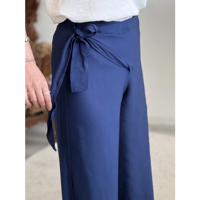 BAĞLAMALI KETEN PANTOLON