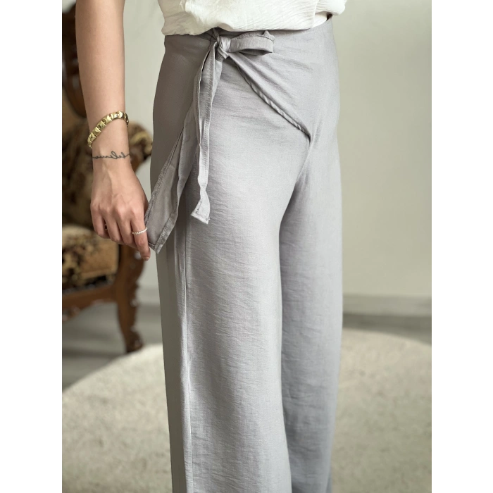 BAĞLAMALI KETEN PANTOLON