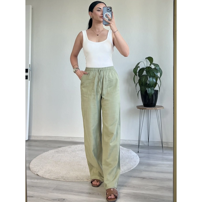 FİLAMLI KETEN PANTOLON