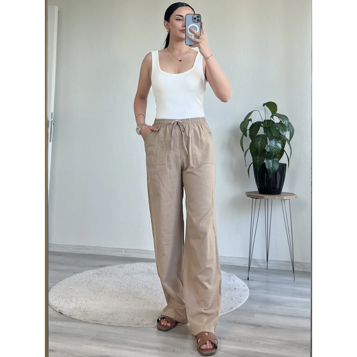 FİLAMLI KETEN PANTOLON