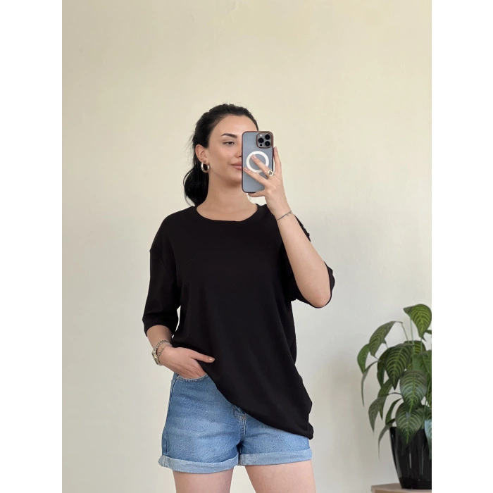 NAKIŞ İŞLEMELİ OVERSİZE T-SHİRT
