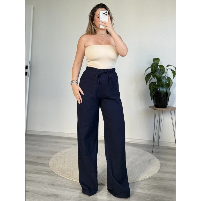 FİLAMLI KETEN PANTOLON