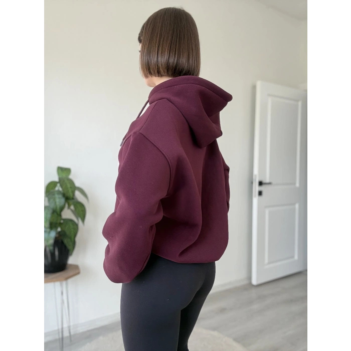 12 BASKI KAPÜŞONLU ÜÇ İPLİK SWEATSHİRT