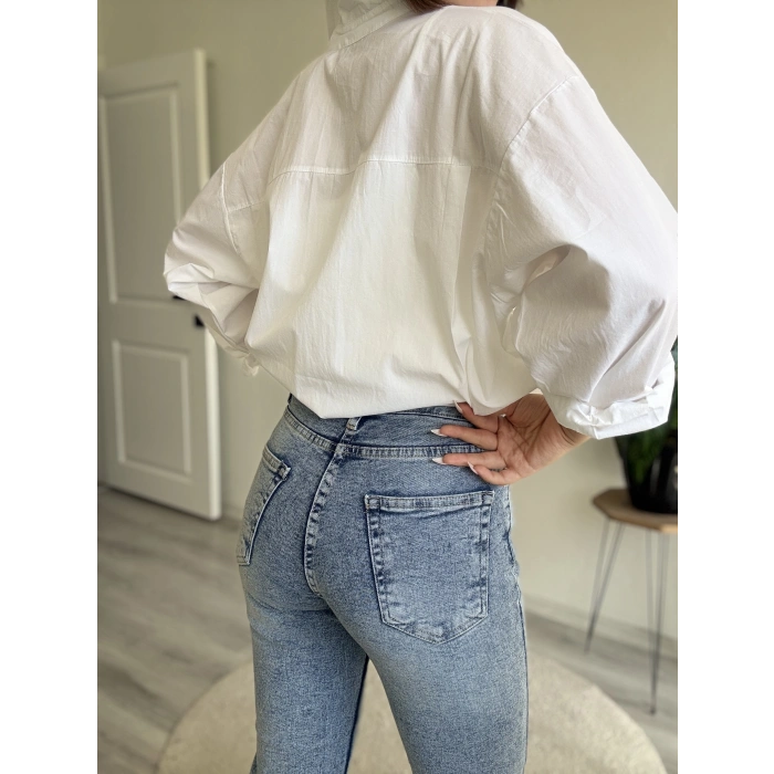 KESİK PAÇA LİKRALI BOYFİT JEAN