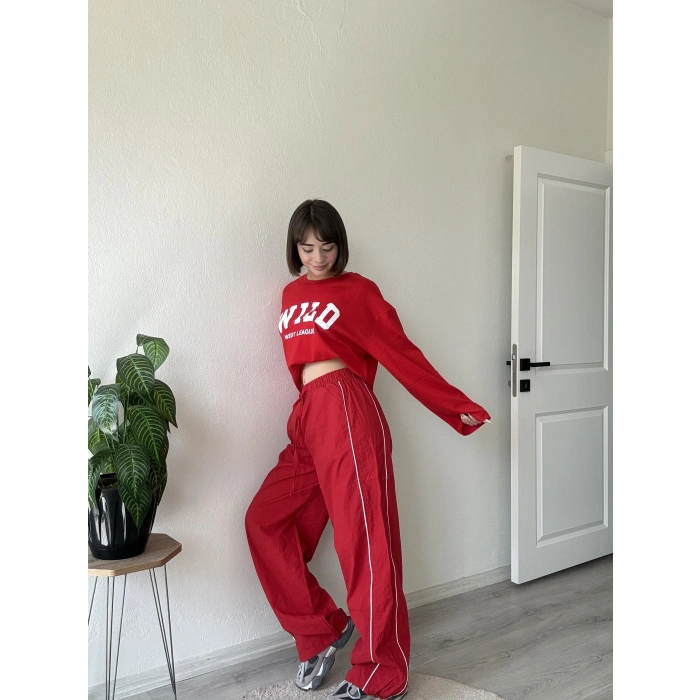 PARAŞÜT KUMAŞ PAÇA AYARLANABİLİR BİYELİ PANTOLON