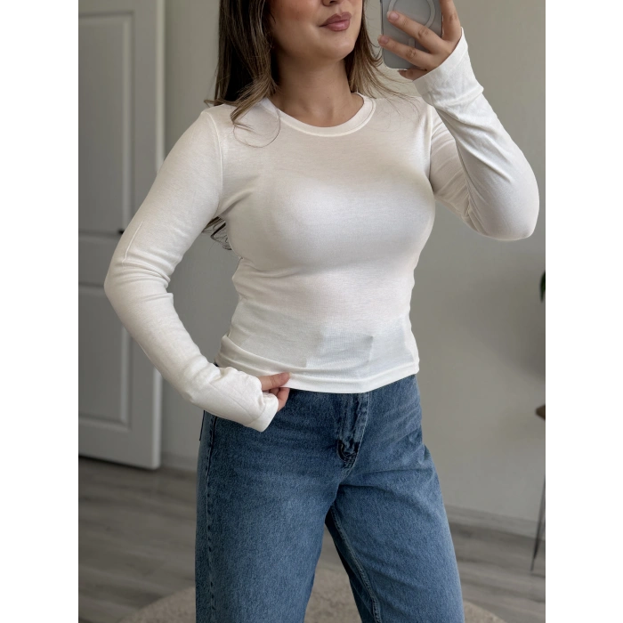 PARMAK GEÇMELİ YUVARLAK YAKA BODY