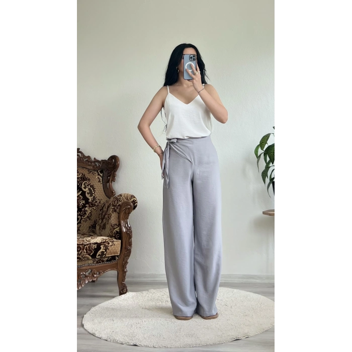 BAĞLAMALI KETEN PANTOLON