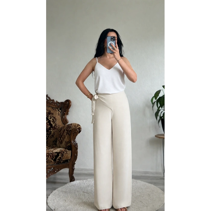 BAĞLAMALI KETEN PANTOLON