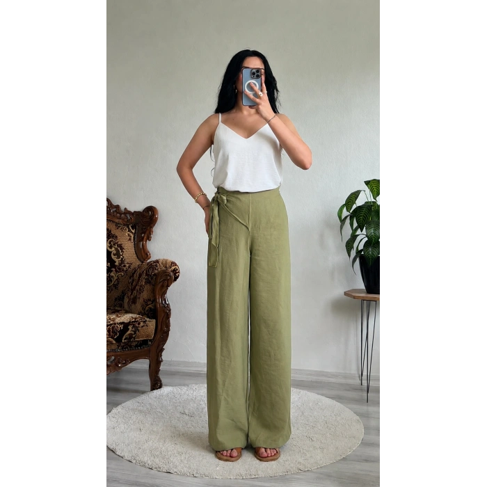 BAĞLAMALI KETEN PANTOLON