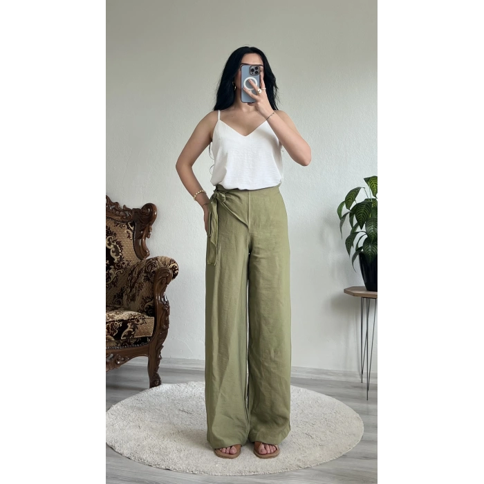 BAĞLAMALI KETEN PANTOLON