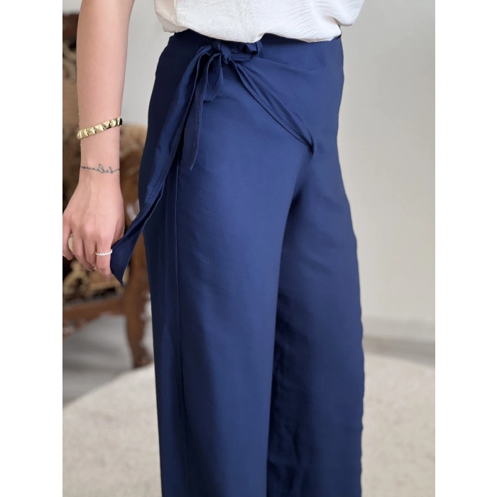 BAĞLAMALI KETEN PANTOLON