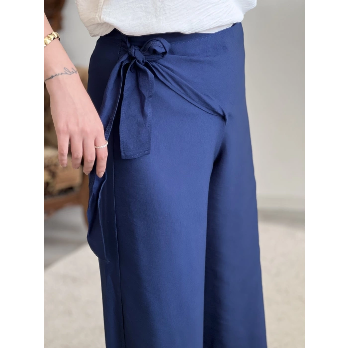 BAĞLAMALI KETEN PANTOLON