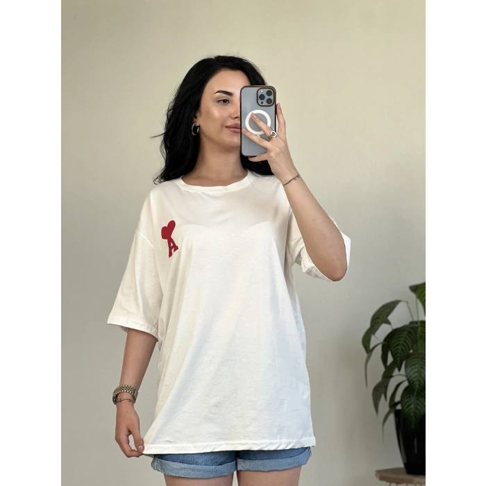 BASKI DETAY OVERSİZE T-SHİRT