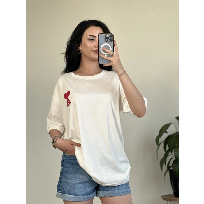 BASKI DETAY OVERSİZE T-SHİRT