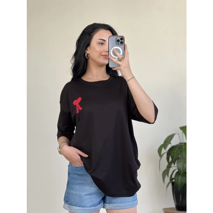 BASKI DETAY OVERSİZE T-SHİRT