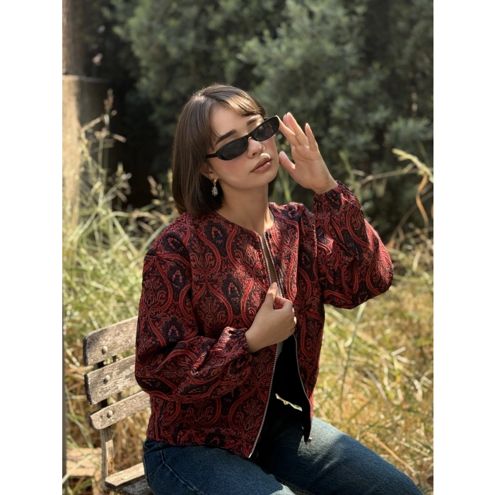 ETNİK DESEN BOMBER CEKET