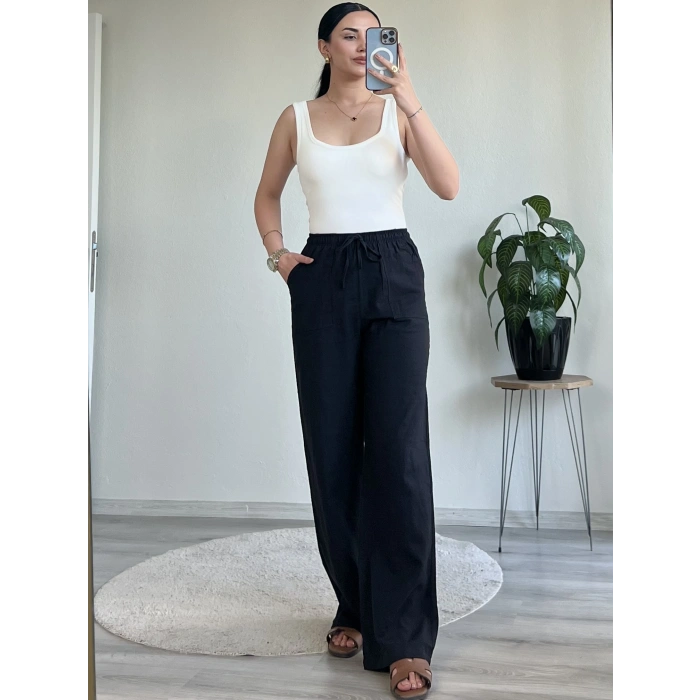 FİLAMLI KETEN PANTOLON