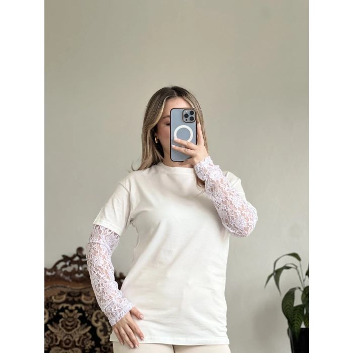 KOLU DANTEL T-SHIRT