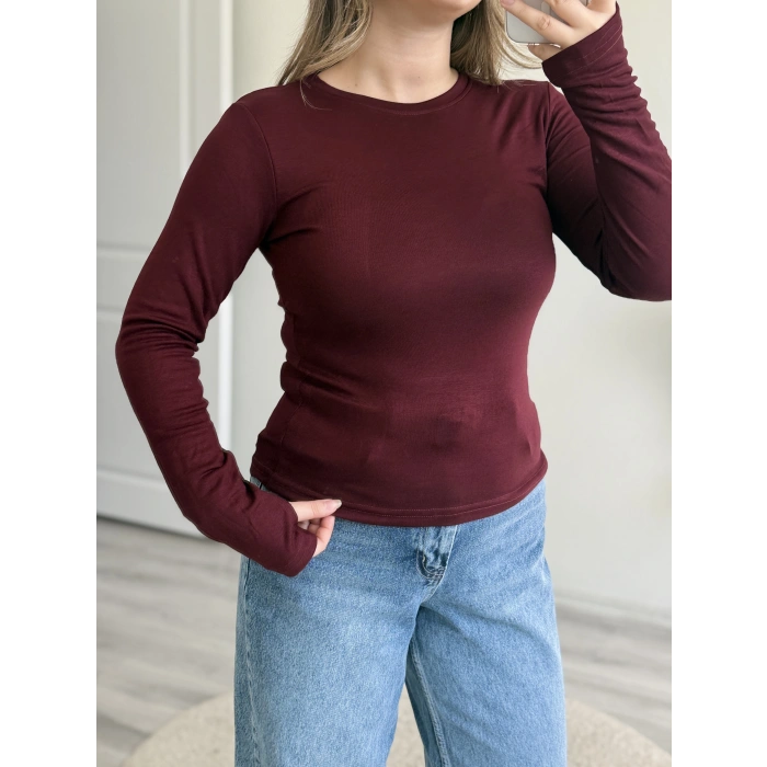 PARMAK GEÇMELİ YUVARLAK YAKA BODY