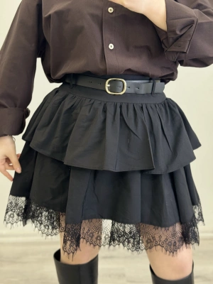 DANTEL DETAY KEMERLİ ETEK