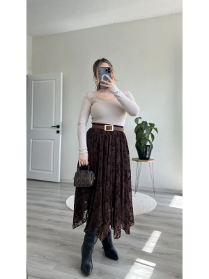 TÜL KABARTMALI UZUN ETEK