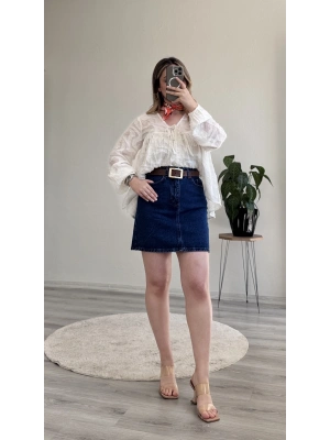 KOT MAVİ MİNİ ETEK