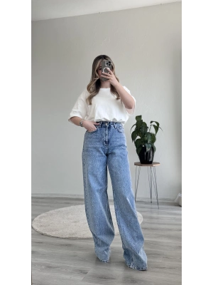 KOYU KAR YIKAMA TAŞLI PALAZZO PANTOLON