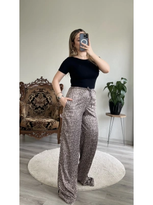 LEOPAR DESEN SATEN BOL PAÇA PANTOLON