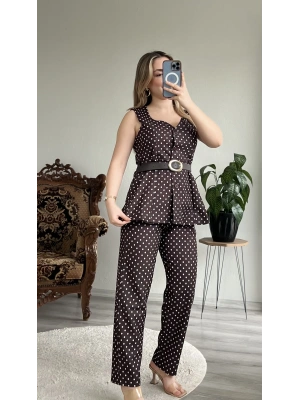 PUANTİYELİ YELEKLİ TAKIM-KEMERLİ