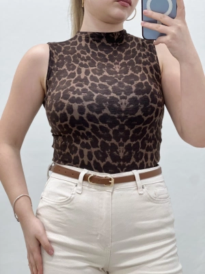 LEOPAR KOLSUZ BLUZ
